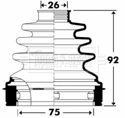 BORG & BECK gofruotoji membrana, kardaninis velenas BCB2906